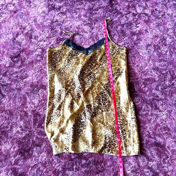 Gilligan & O’Malley Leopard Print Nightgown with Black Lace Trim size XL - Picture 5 of 5